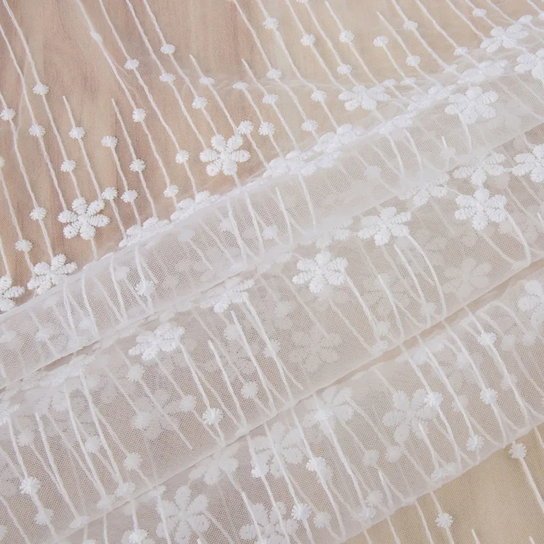 1 yard flower embroidery Lace  - Embroidery Veil 评论和价格