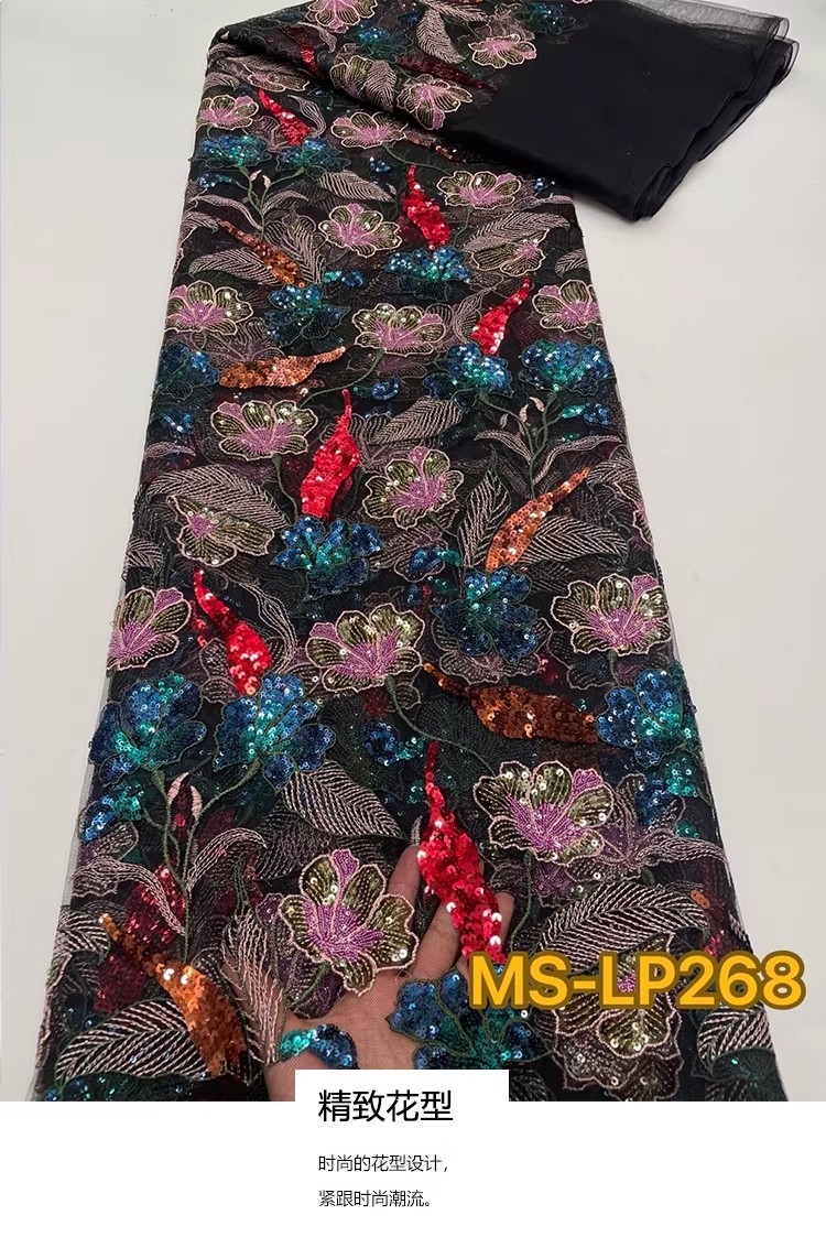 1yard Luxury Double color bead - Embroidery Net Fabric 评论和价格