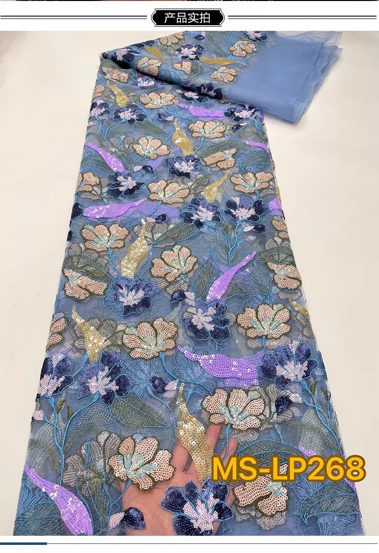 1yard Luxury Double color bead - Embroidery Net Fabric 评论和价格