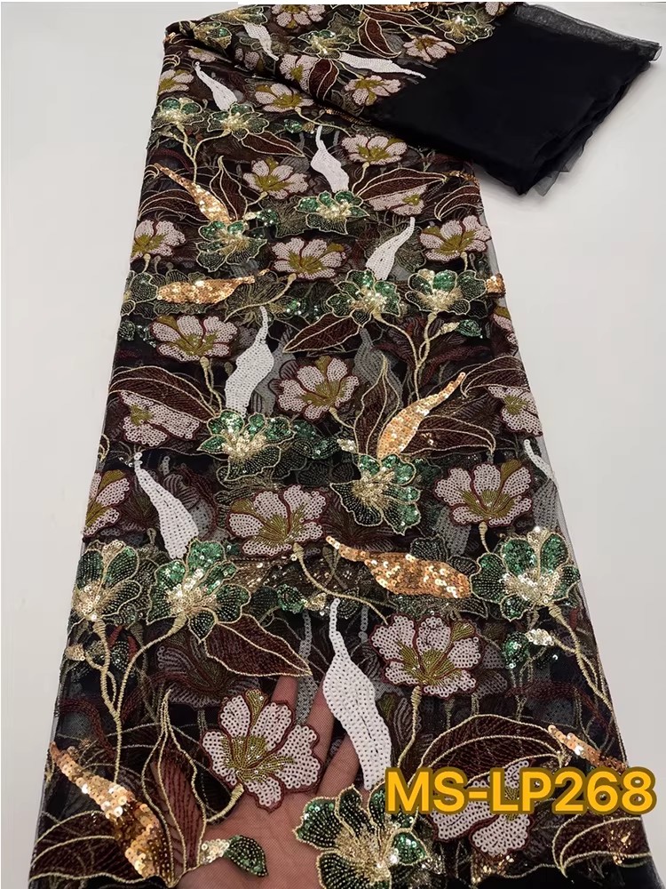 1yard Luxury Double color bead - Embroidery Net Fabric 评论和价格