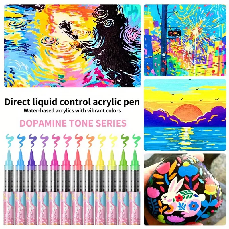 12 Colors Acrylic Markers Soft - Copic Marker Sketch 评论和价格