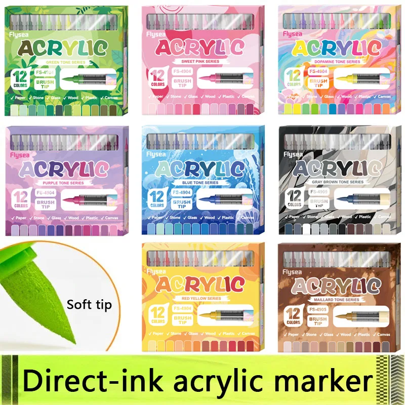 12 Colors Acrylic Markers Soft - Copic Marker Sketch 评论和价格