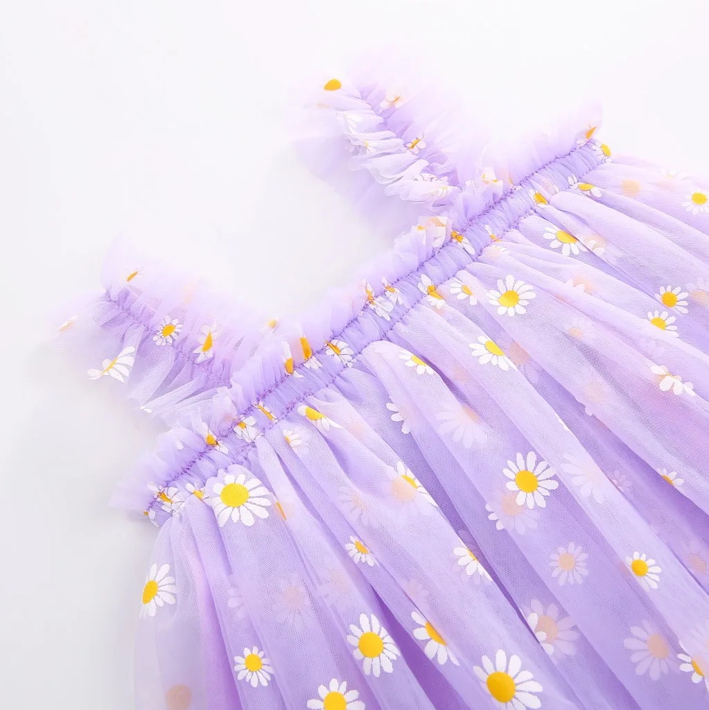 Toddler Tulle Dress For Baby G - Embroidery Daisy Flower 评论和价格
