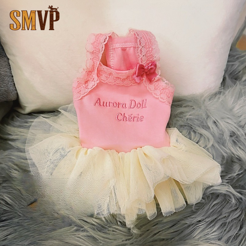 Pink Lace Strap Pet Princess T - Embroidery Cream 评论和价格