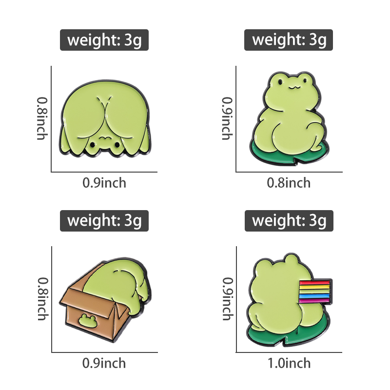Cute Green Frog Enamel Pins Cu - Embroidery Fish 评论和价格