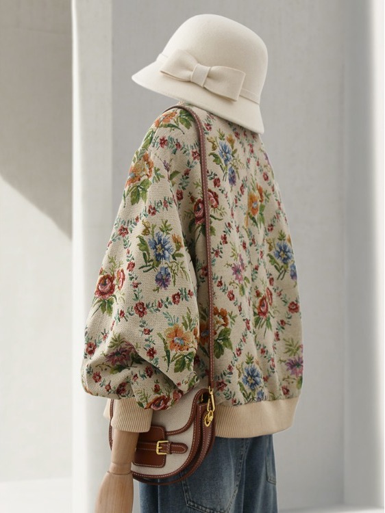 Retro Feel Oil Painting Embroi - Embroidery Cream 评论和价格