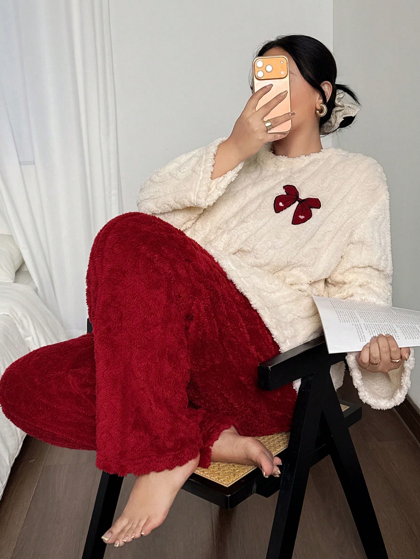 Plus Size 1XL-5XL Women Autumn - Embroidery Set 评论和价格